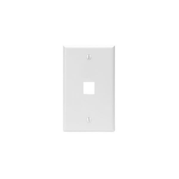 Leviton 1-Port Wallplate Unloaded, 1-Gang Use W/Snap-In Modules, Quickport Wh 41080-1WP - main